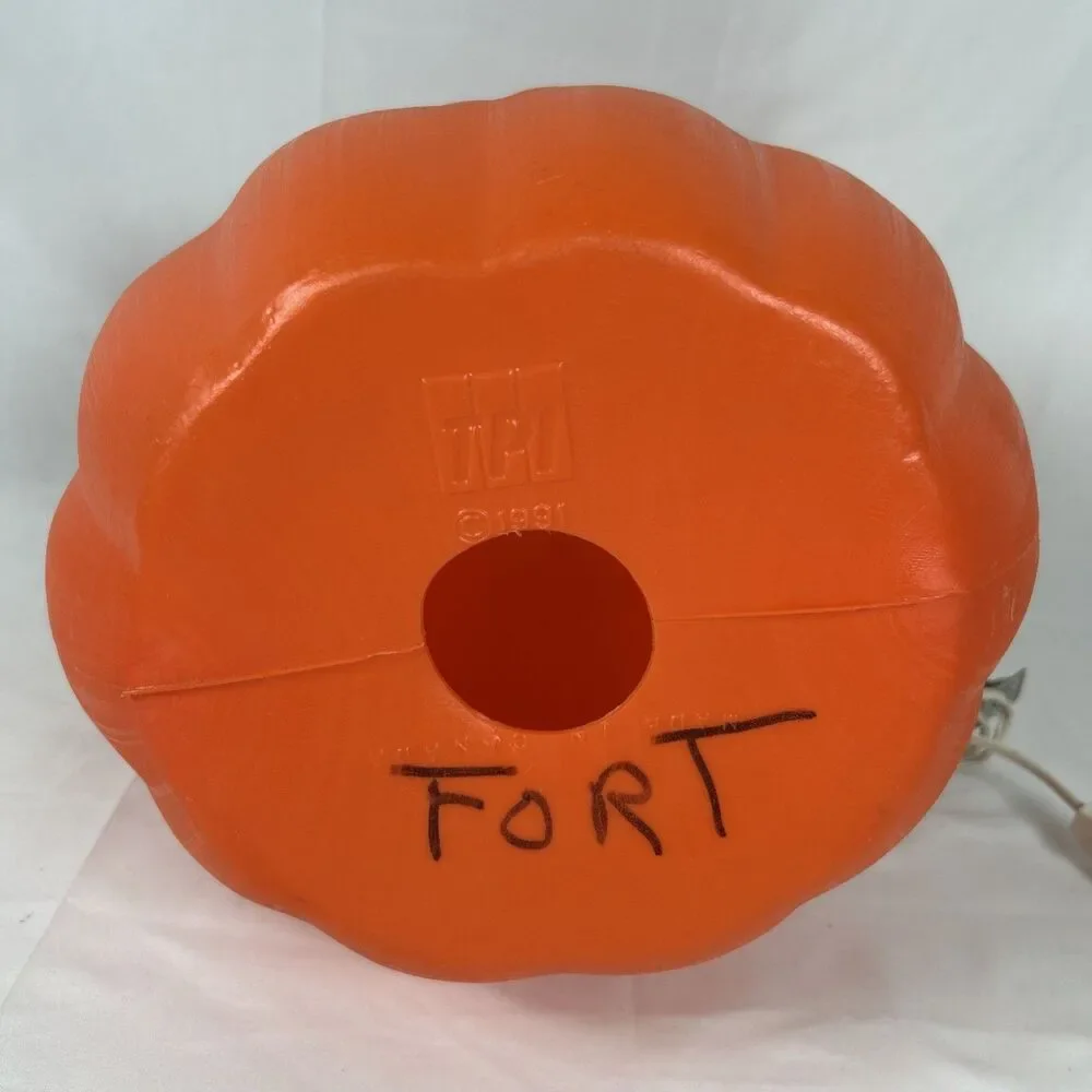 Vintage Pumpkin Halloween Lighted Blow Mold TPI 1991 13” Tall Orange Jack Canada